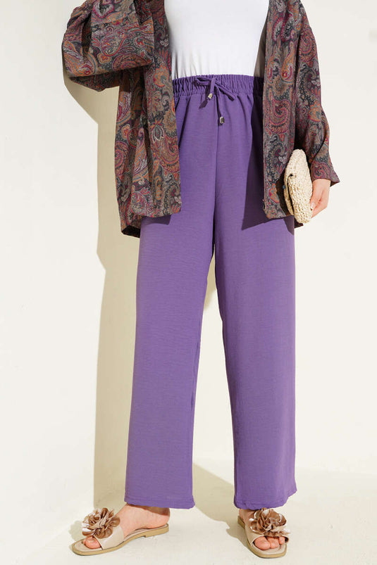 Ayrobin Bol Paça Pantolon Lila