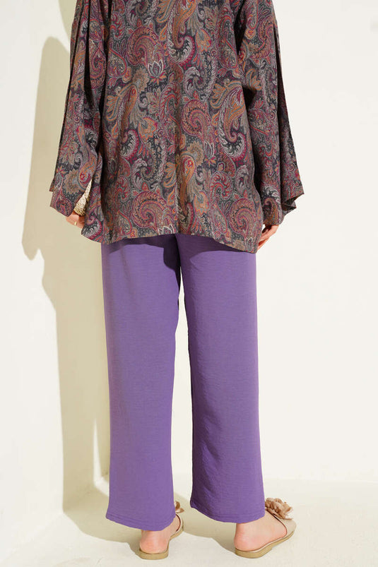 Ayrobin Bol Paça Pantolon Lila