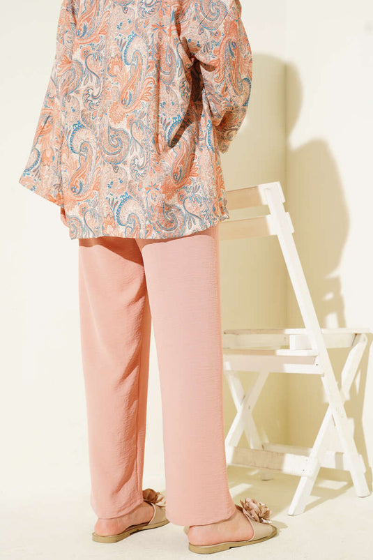 Ayrobin Bol Paça Pantolon Pudra