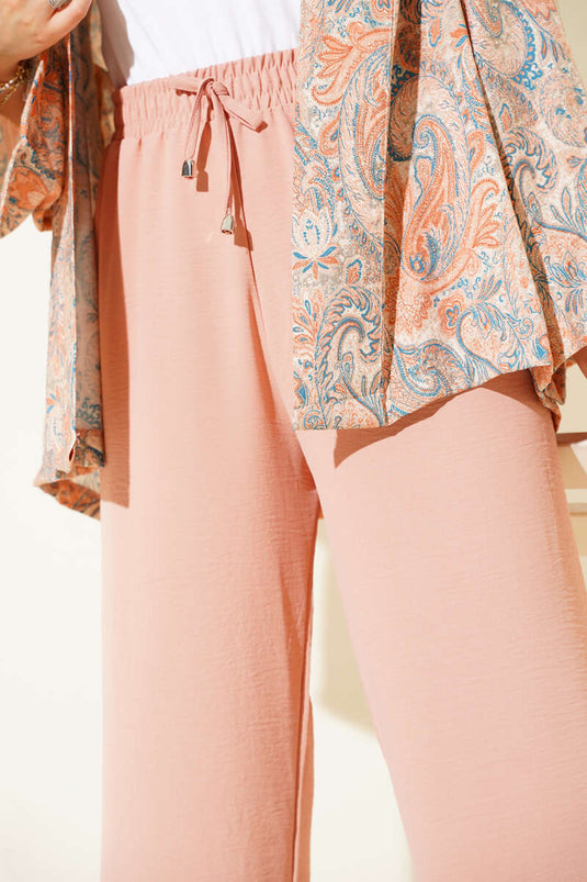 Ayrobin Bol Paça Pantolon Pudra