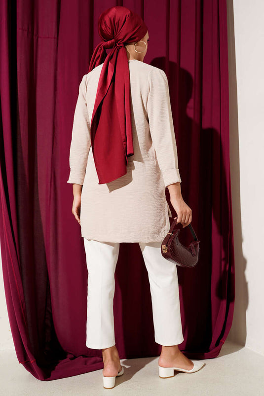 Ayrobin Duble Kol Tunik Bej