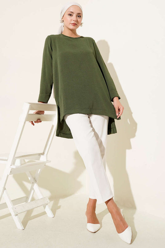 Ayrobin Tunika mit zwei Ärmeln, Khaki