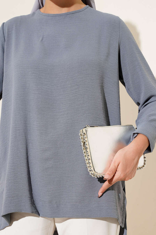 Ayrobin Duble Kol Tunik Kayrak Grisi