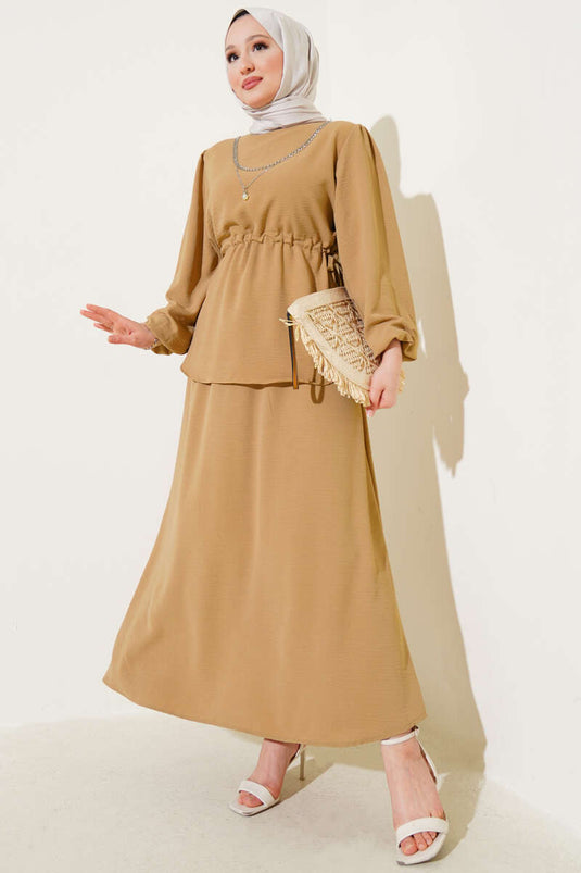 Ayrobin Etekli İkili Takım Camel