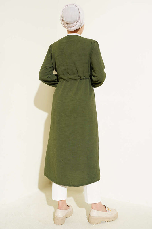 Ayrobin İçten Bağcıklı Hırka Haki