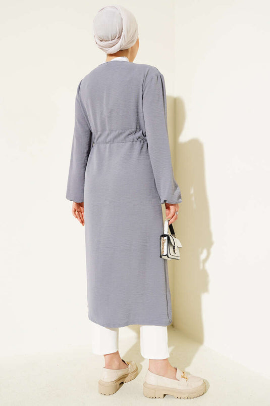 Ayrobin İçten Bağcıklı Hırka Kayrak Grisi