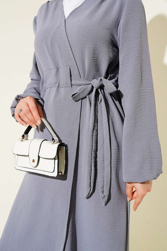 Ayrobin İçten Bağcıklı Hırka Kayrak Grisi