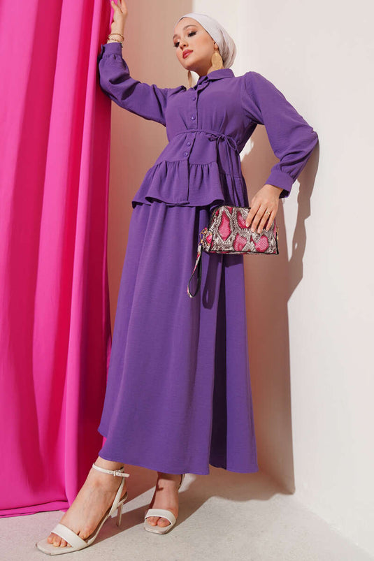 Ensemble jupe deux pièces Ayrobin avec détail lacé, lilas