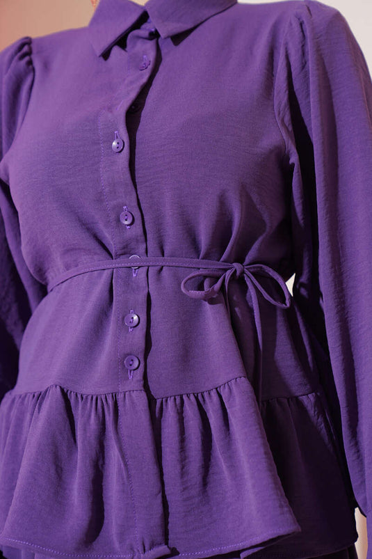 Ensemble jupe deux pièces Ayrobin avec détail lacé, lilas