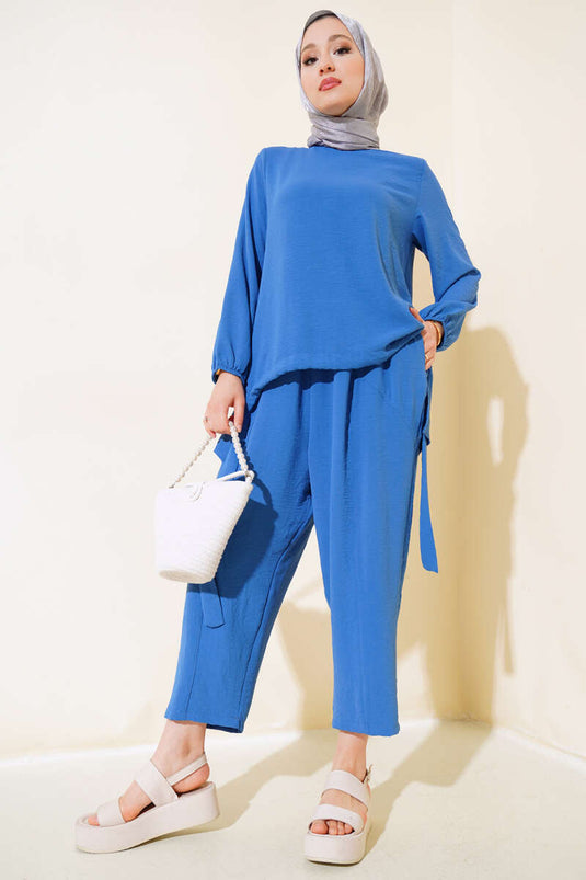 Ayrobin Shalwar Set due pezzi Indigo