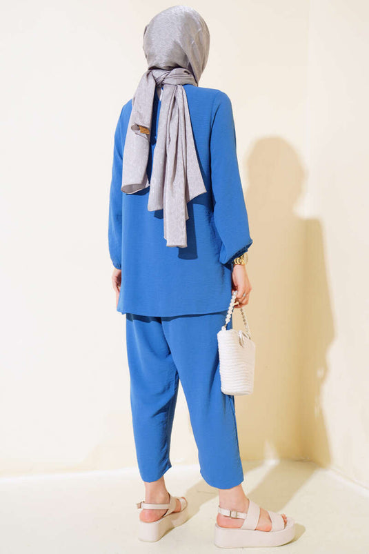 Ayrobin Shalwar Set due pezzi Indigo