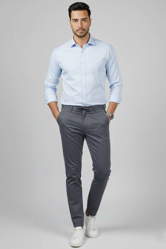 Pantalon de jogging à lacets pour homme Gris foncé