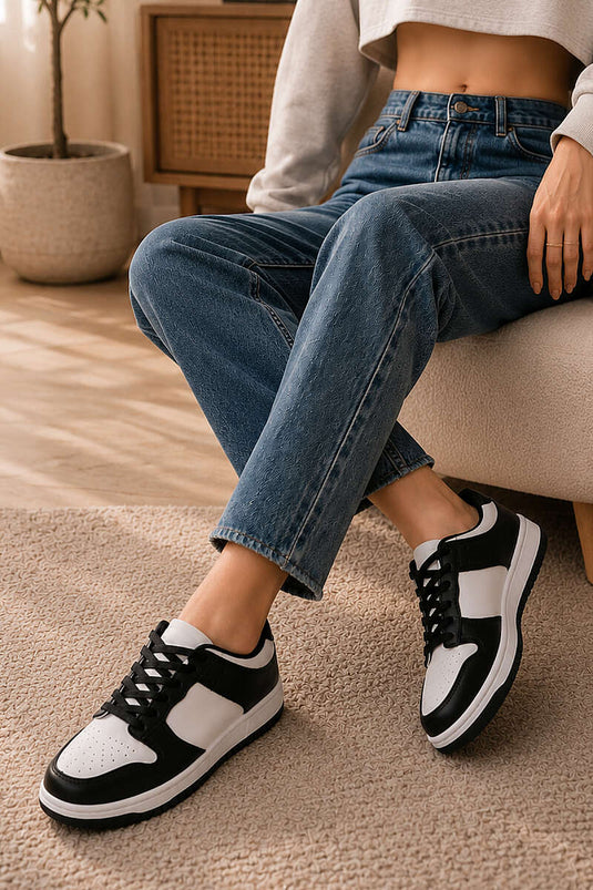 Bağcıklı Sneaker Spor Ayakkabı Siyah