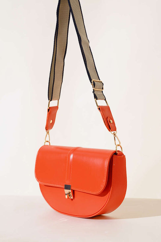 حقيبة مقبض الرغيف الفرنسي برتقالية