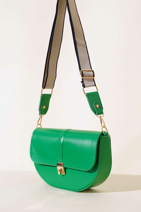 حقيبة مقبض الرغيف الفرنسي باللون الأخضر