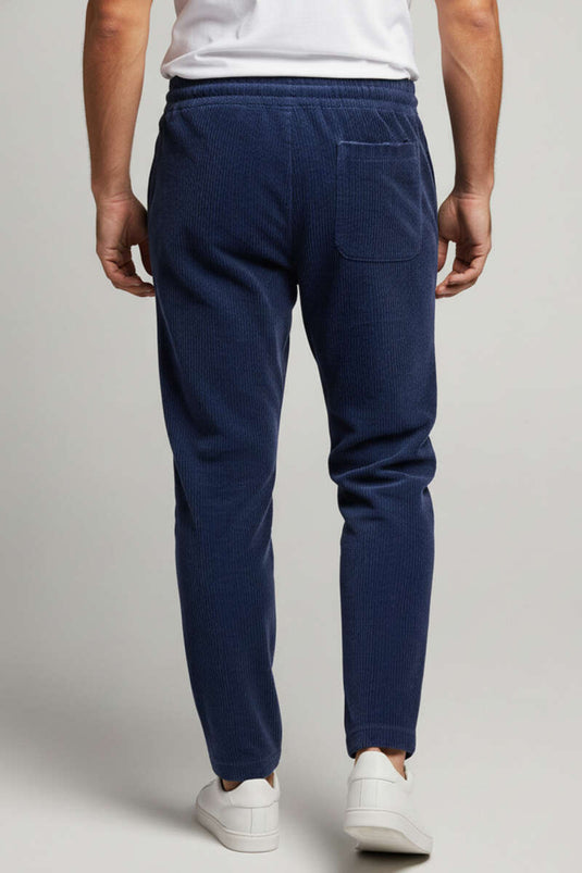 Baggy Lace-up Velvet Men's Trousers Indigo