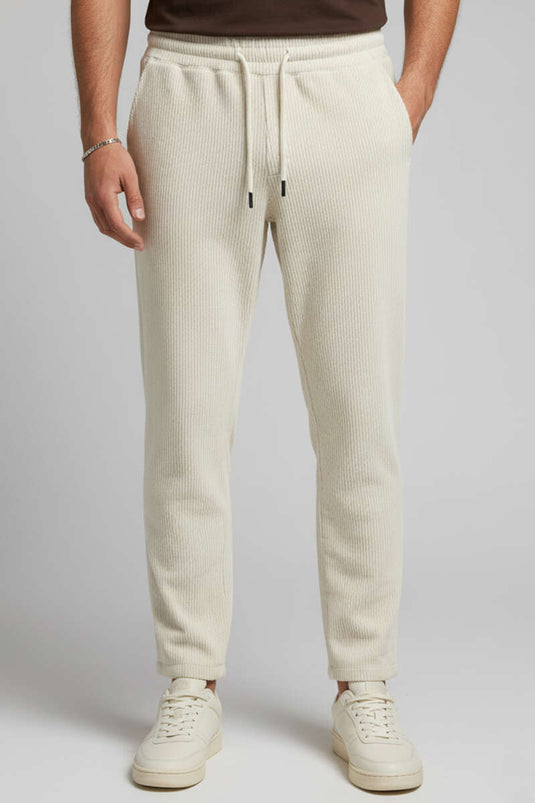 Pantalon ample en velours à lacets pour homme, couleur pierre