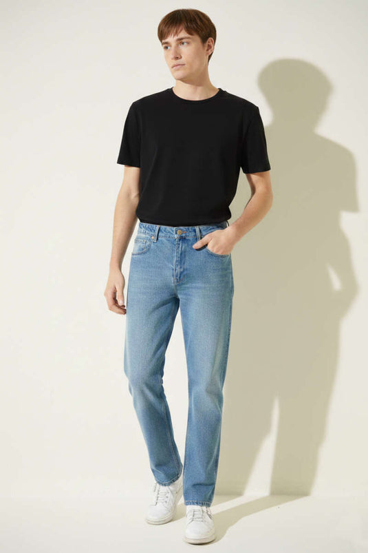Pantalon en jean homme à jambes larges bleu
