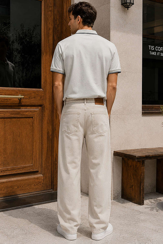 Baggy Bol Paça Erkek Pantolon Taş