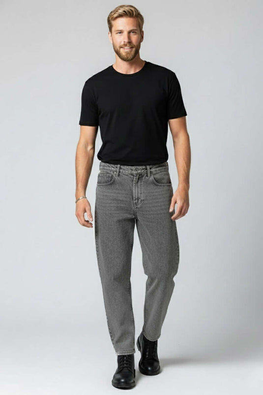 Loose Men's Denim Trousers with Tint