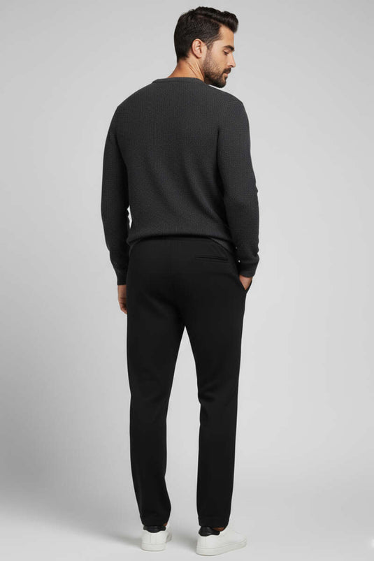 Pantaloni larghi con coulisse da uomo, neri