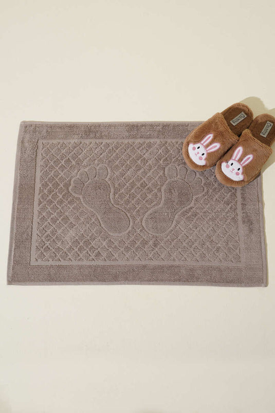 Diamond Pattern Foot Towel Mink