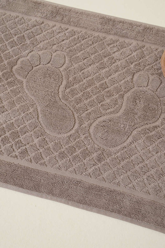 Diamond Pattern Foot Towel Mink