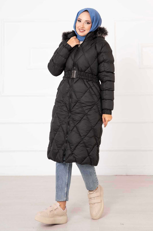 Veste de remplissage à motifs de losanges noire