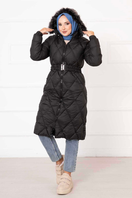 Veste de remplissage à motifs de losanges noire