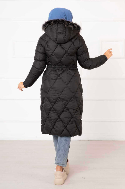 Veste de remplissage à motifs de losanges noire