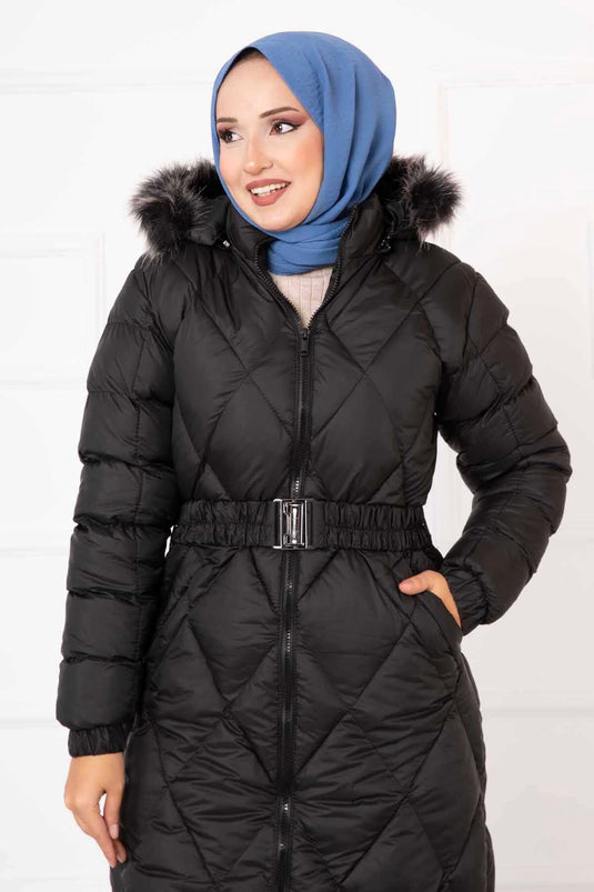 Veste de remplissage à motifs de losanges noire