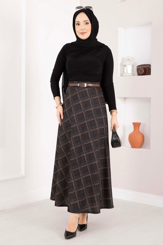 Baklava-Muster Taucherrock Anthrazit