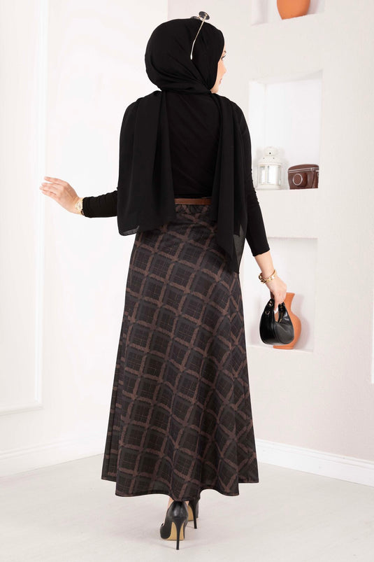 Baklava-Muster Taucherrock Anthrazit