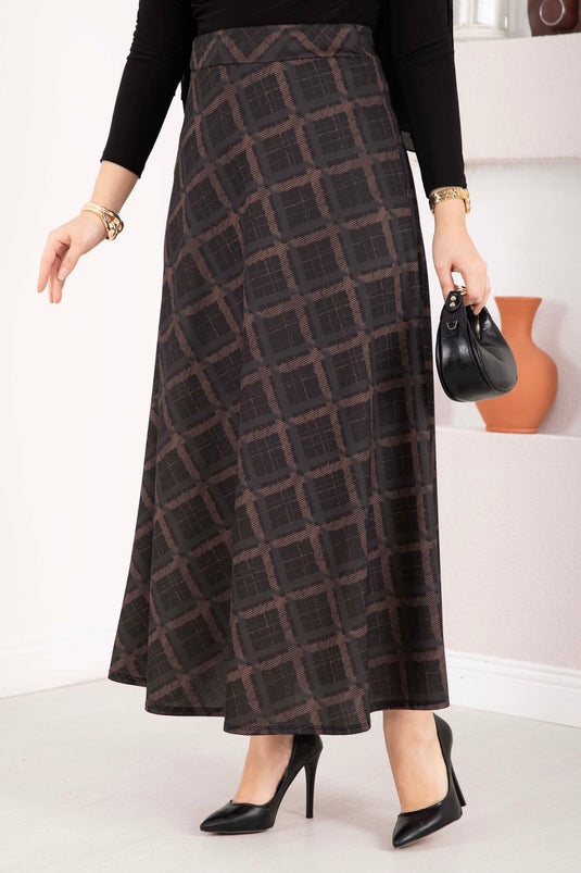 Baklava Pattern Scuba Skirt Anthracite