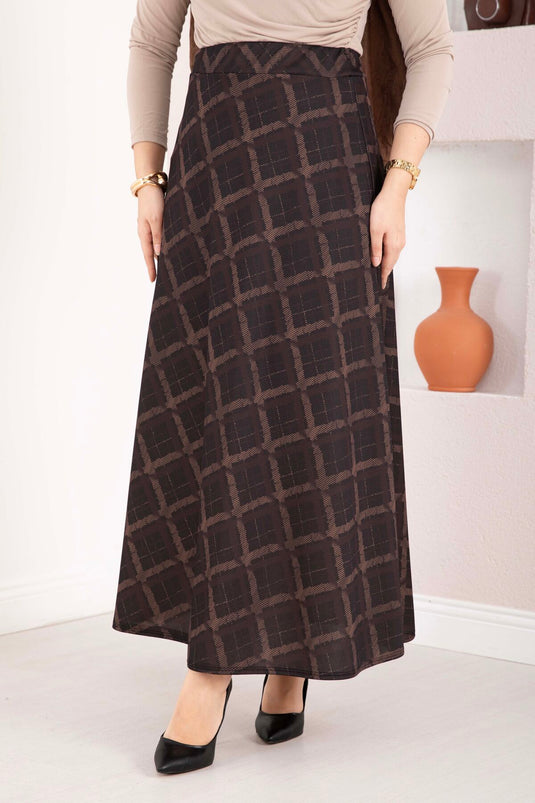 Baklava Pattern Scuba Skirt Black