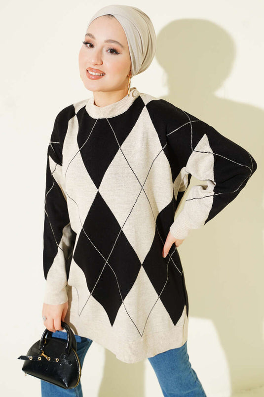 نمط بقلاوة، تونيك محبوك أساسي بلون حجري