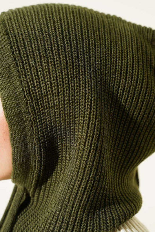 Balaclava Knitted Beanie Khaki