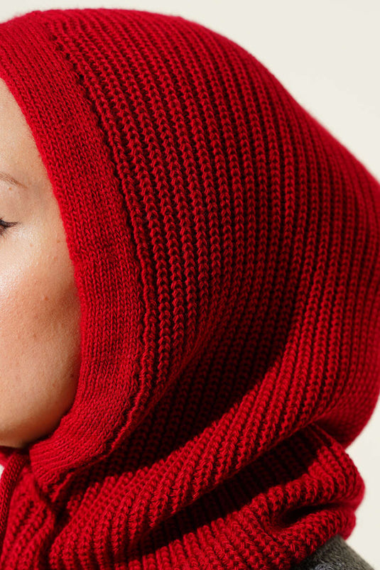 Balaclava Knitted Beanie Red