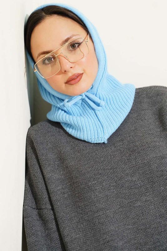 Balaclava Knitted Beanie Blue