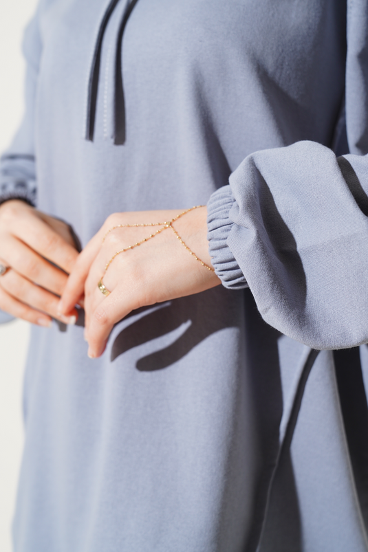 Balance Emblem Hooded Casual Two Piece Set Slate Gray