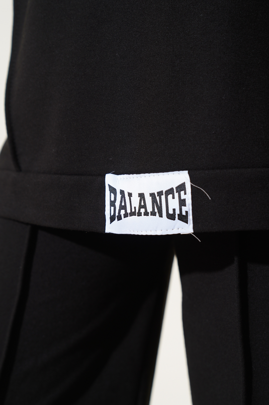 Balance Logo Hooded Oversized Two-Piece Set Black