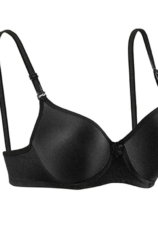 Underwire Plain Bra Black