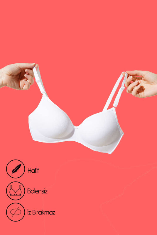 حمالة صدر لاسلكية باللون الأبيض