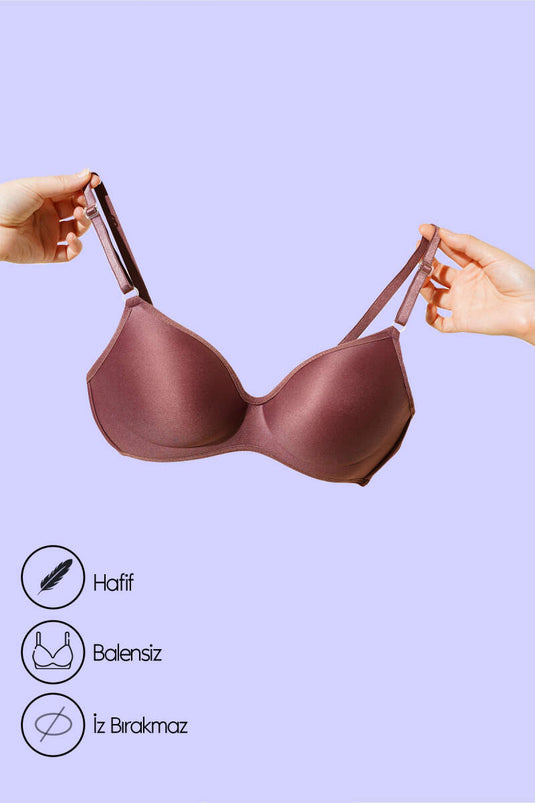 حمالة صدر لاسلكية بنية اللون