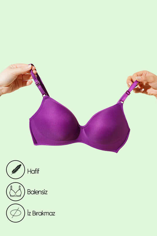 حمالة صدر بدون سلك باللون البرقوقي