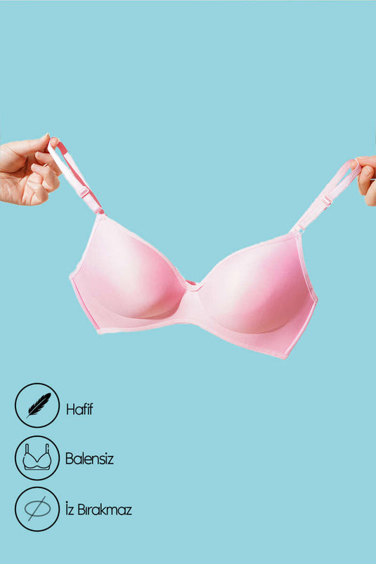 حمالة صدر لاسلكية وردية اللون