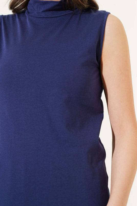 Turtleneck Sleeveless Parliament Blouse