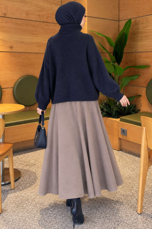 Navy Oversized Crew Neck Knit Sweater