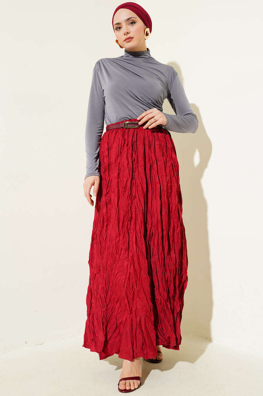 Blouse Sandy à col roulé avec fronces latérales, gris ardoise