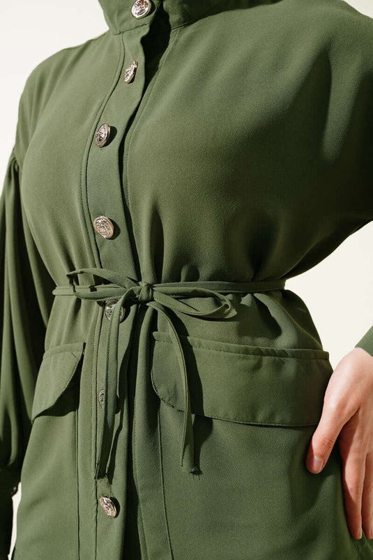 Balon Kol Bel İp Bağcıklı İkili Takım Haki